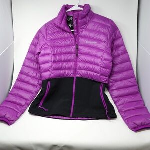 Columbia Womens XSmall Purple Puffer Jacket Coat Black Winter Puff Bubble Ladies